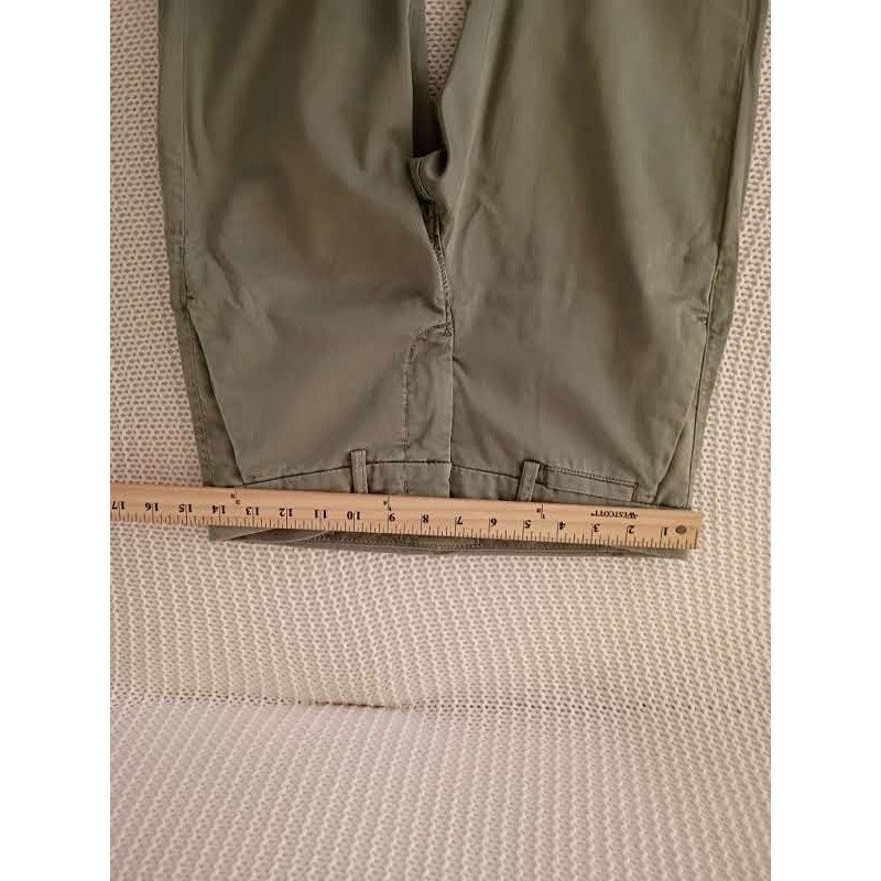 Banana Republic Straight Pants Olive 97% Cotton Stretch Womens 28x27
