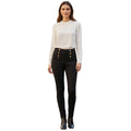 Zara Black Nautical Super High Waist Sailor Style Button Detail Pants M