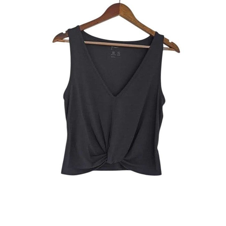 GAPFIT Black Moisture Wicking Breathable Twist-Front Athletic Tank Top S