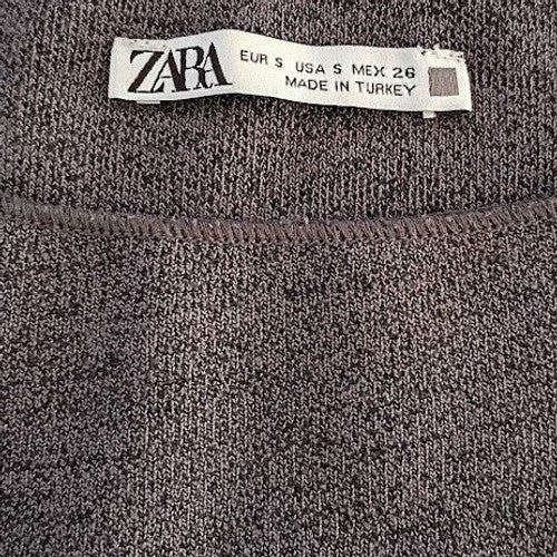 ZARA Sleeveless Knit Bodycon Mini Dress Charcoal Gray S Minimalist