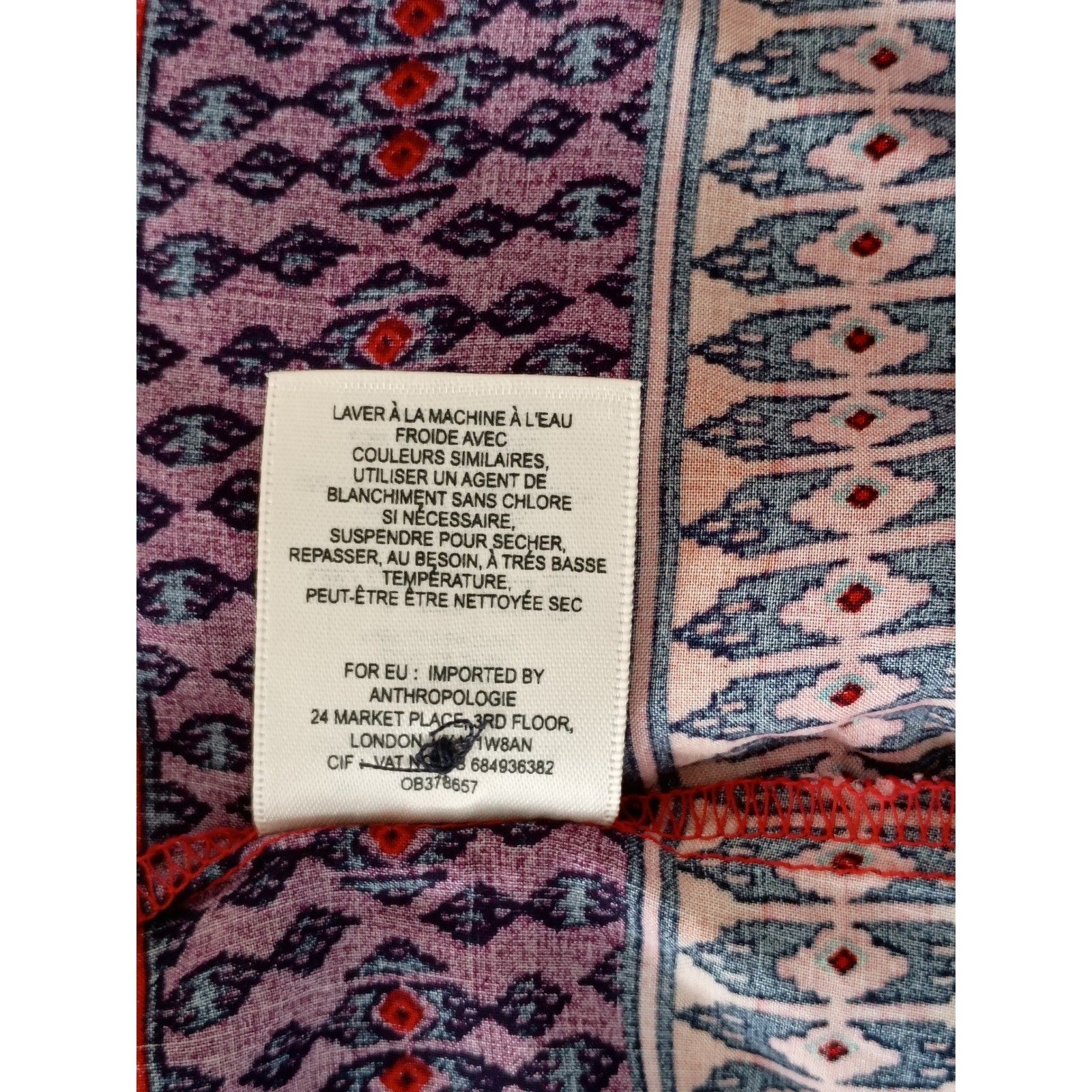 Maeve Anthropologie Boto Red Ikat Geometric Print Tunic Top Fits S Peasant $118