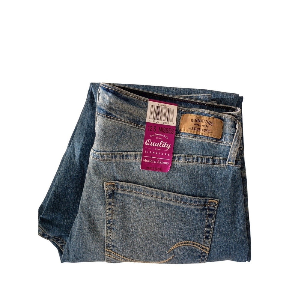 Levi Strauss Signature NWT Modern Skinny Stretch Jeans Med Wash 29x28 Size 8