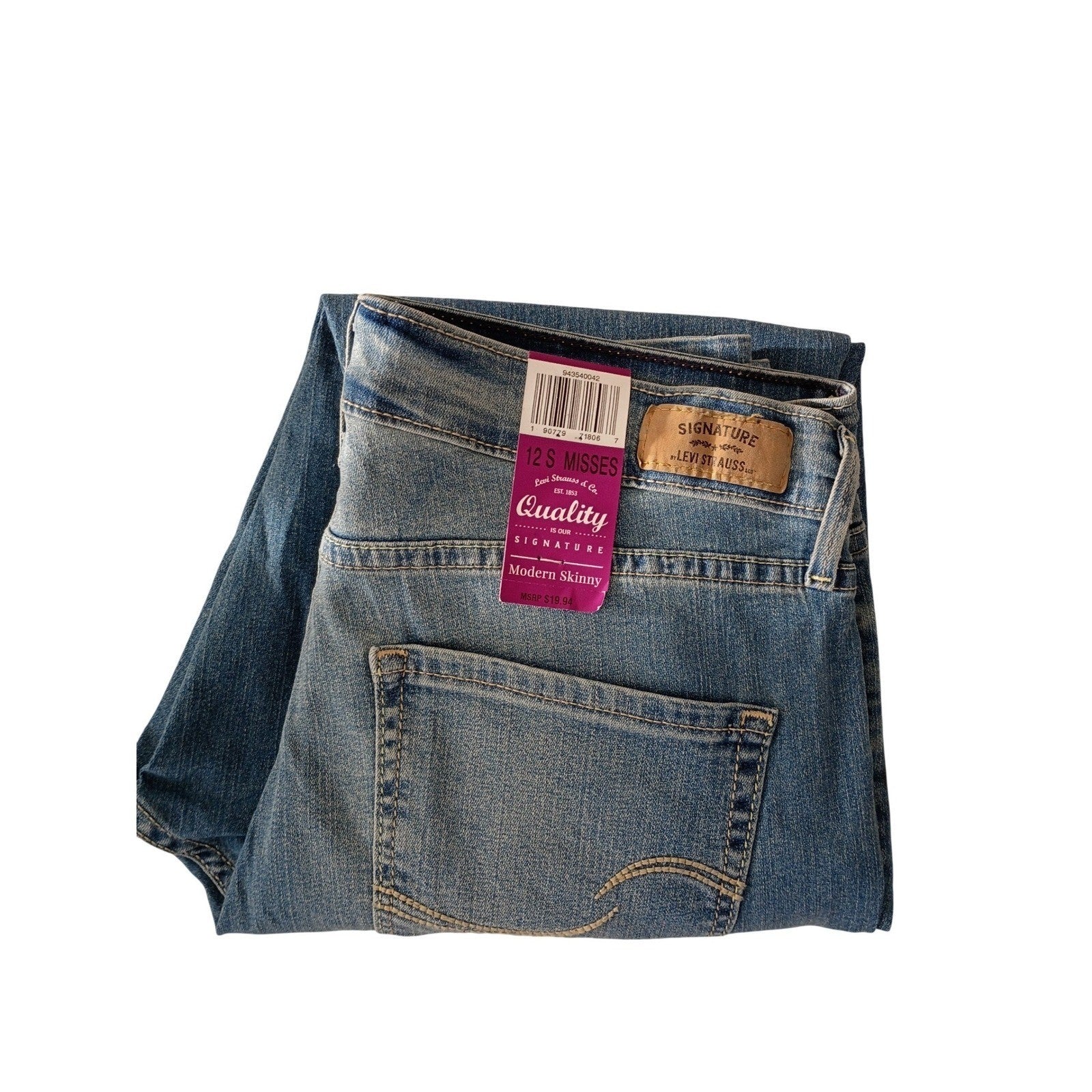 Levi Strauss Signature NWT Modern Skinny Stretch Jeans Med Wash 29x28 Size 8