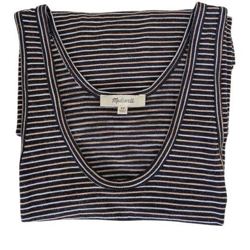 Madewell Striped Tank Dress Fits S Black White Sleeveless Casual Everyday