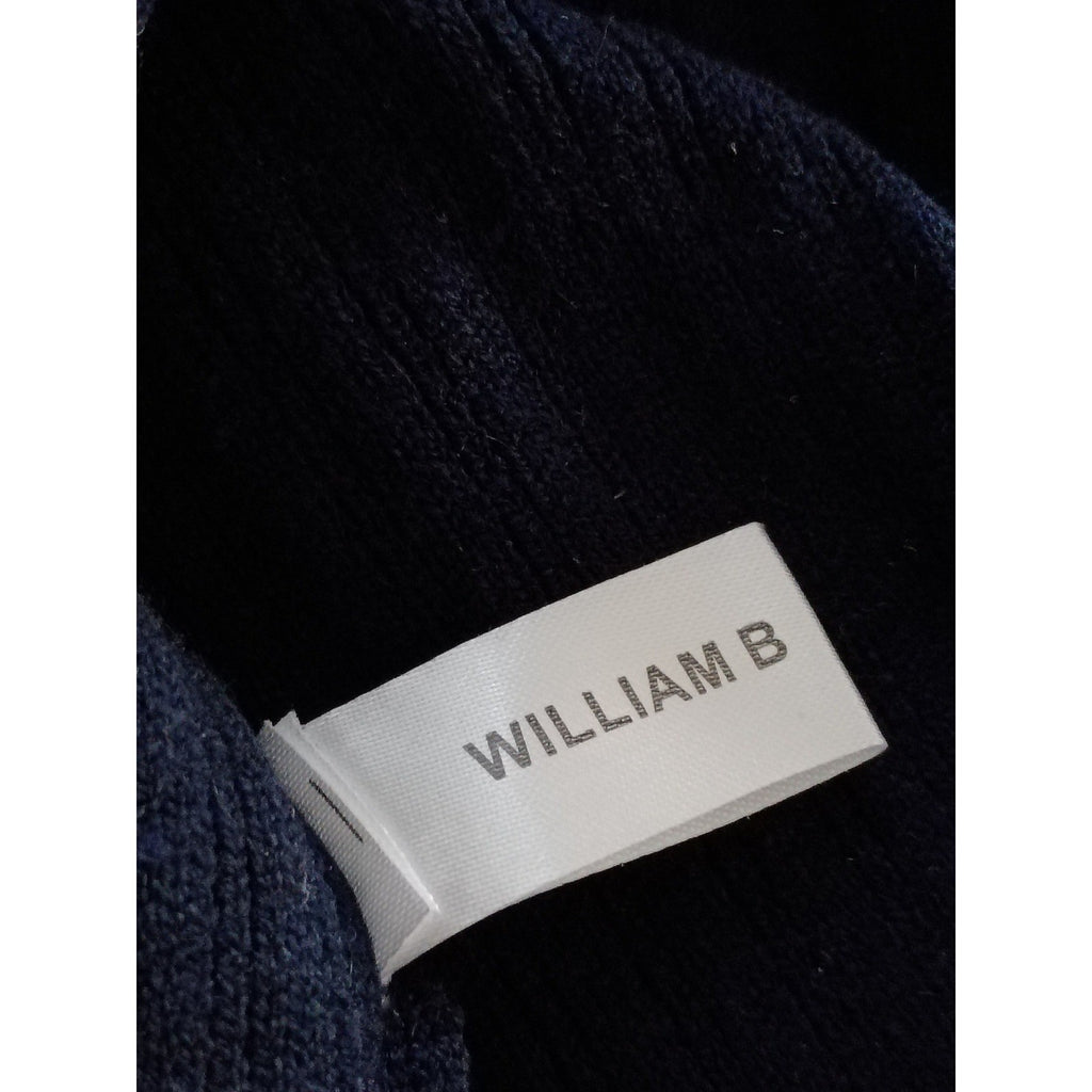 Coastal Grandma Navy Striped Ribbed Tie Waist Long Cardigan William B