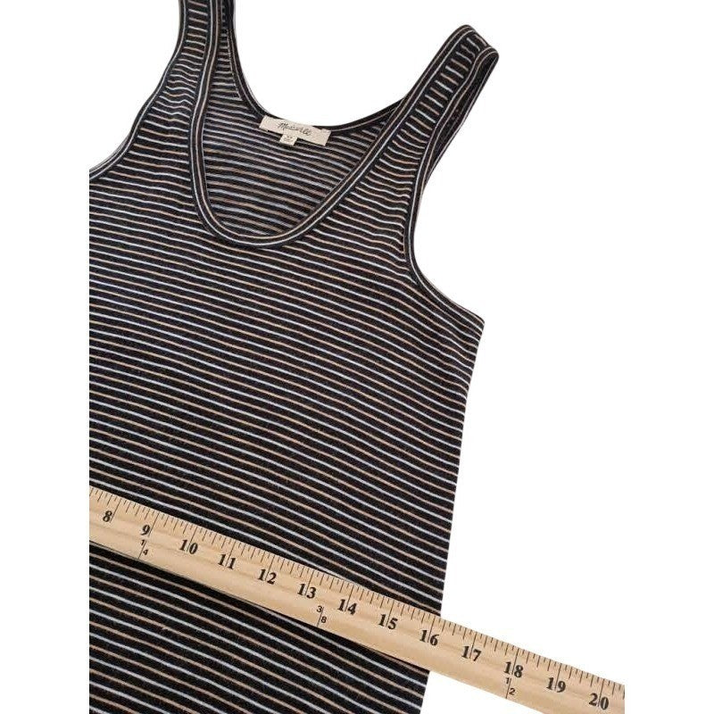 Madewell Striped Tank Dress Fits S Black White Sleeveless Casual Everyday
