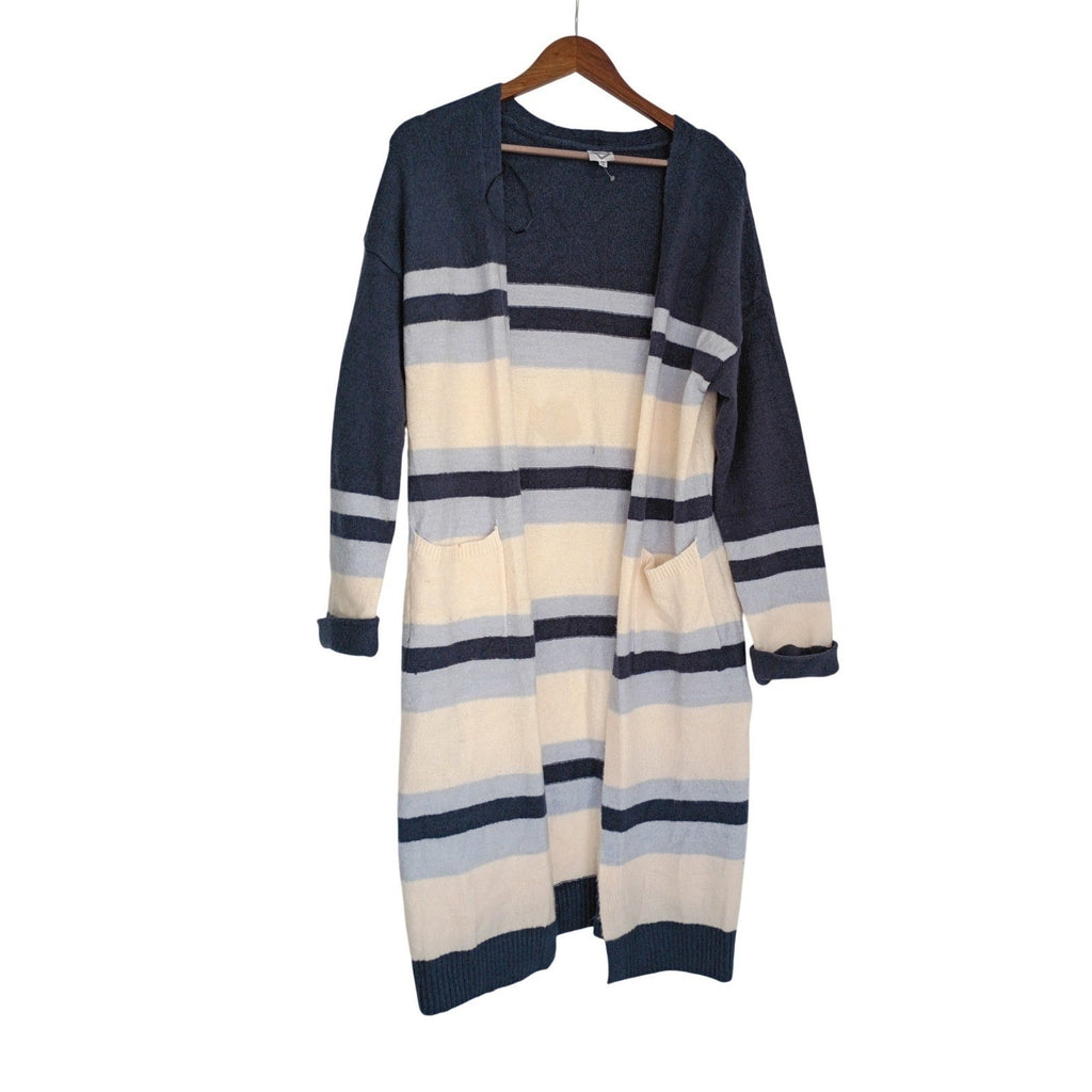 Freshman 1996 Oversized Striped Open Front Cardigan Borrowed Sweater S/M NWOT
