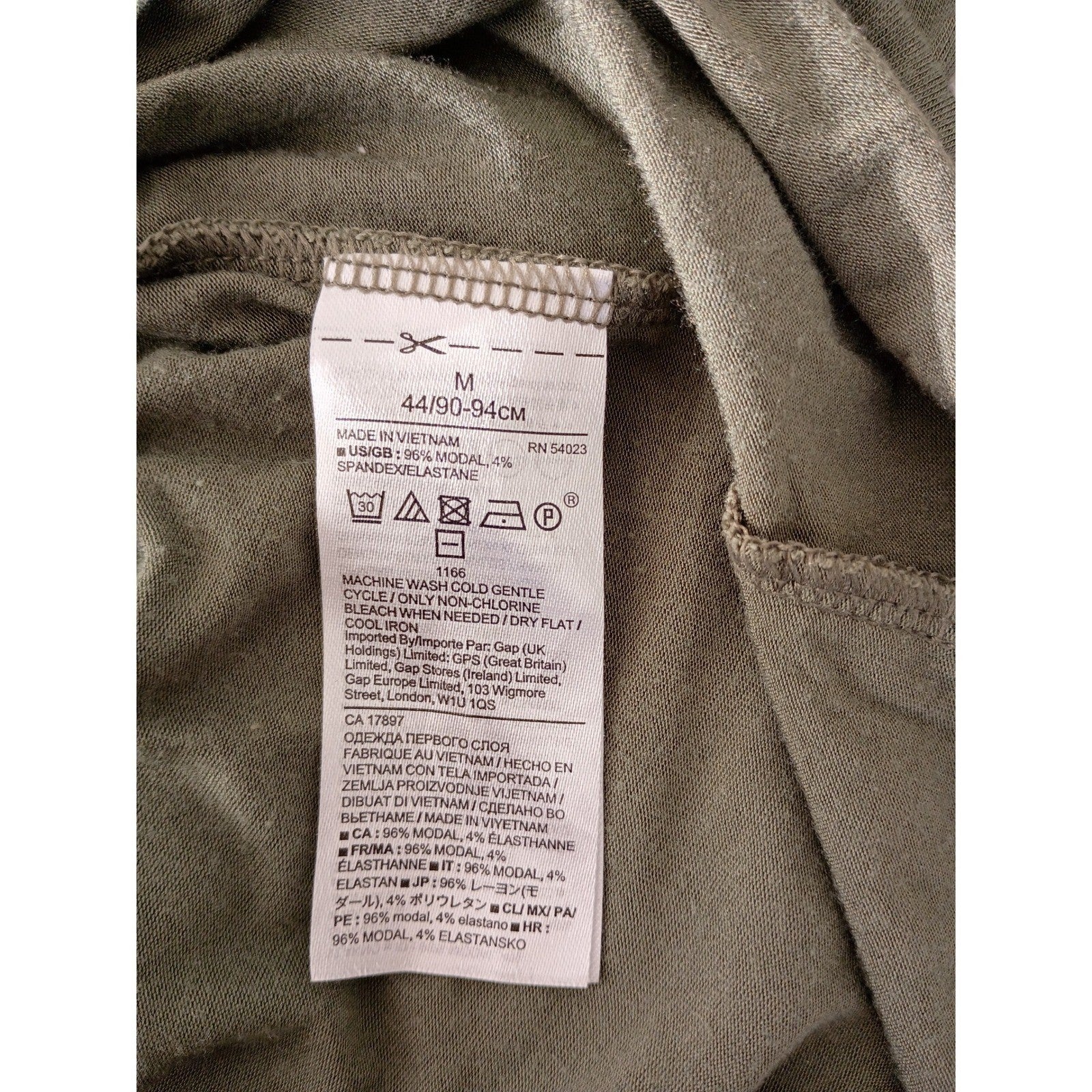 Banana Republic Olive Green Long Sleeve Crew Neck Modal Blend Top Size M