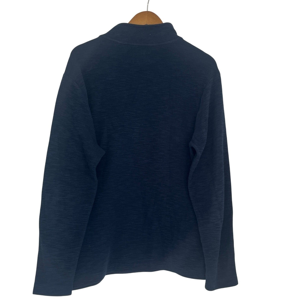 Goodfellow & Co Cotton Quarter Zip Pullover Sweater Navy Blue Size M Versatile