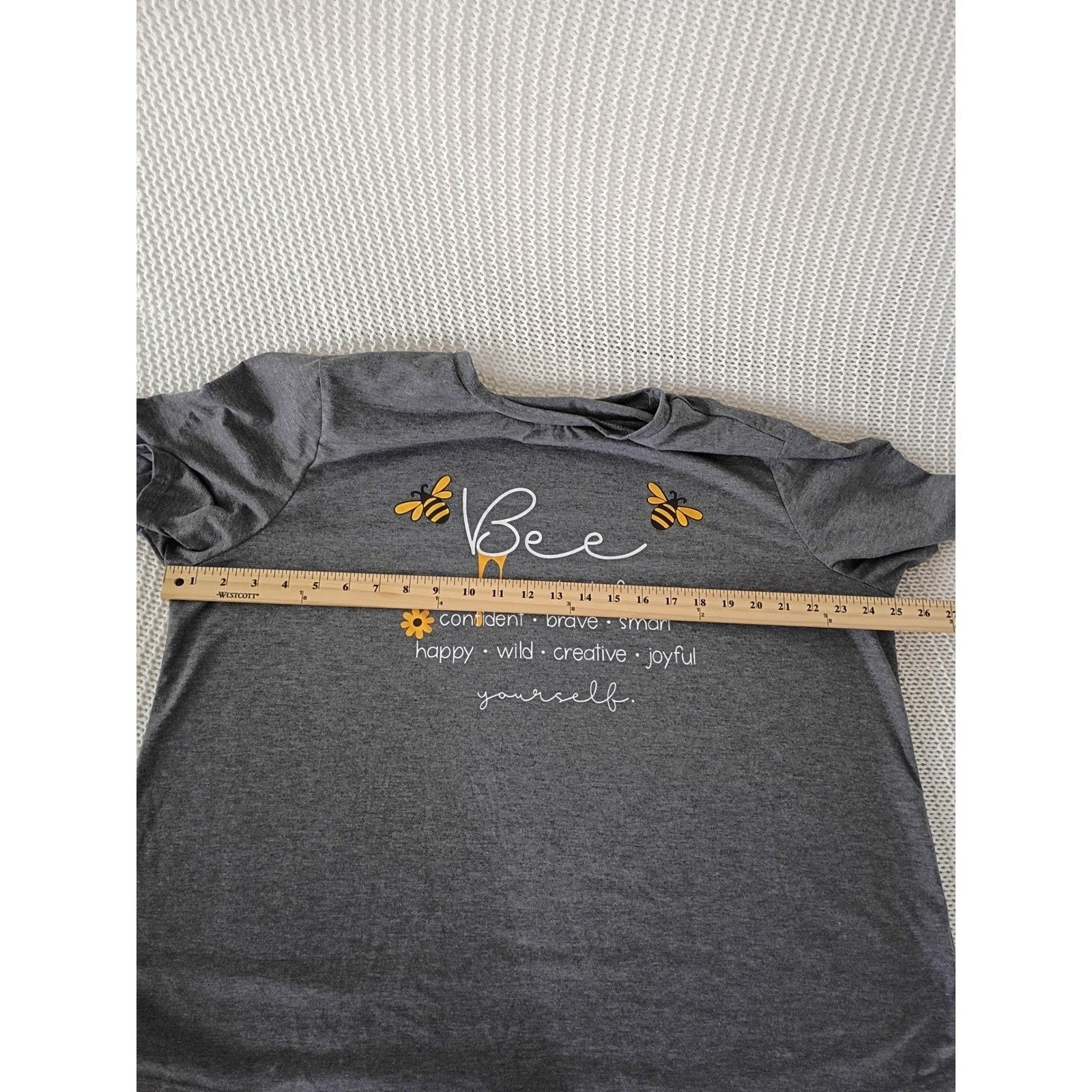 Plus Size Bee Yourself Graphic Tee Heather Gray Positive Quote T-Shirt Curve 3XL