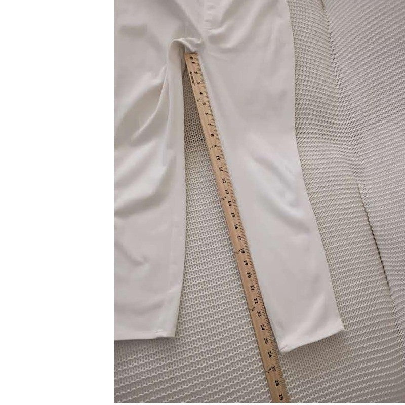 Uniqlo Ultra Stretch Cropped Slim Pants Cream Off White Waist 30x26 Easy Fit