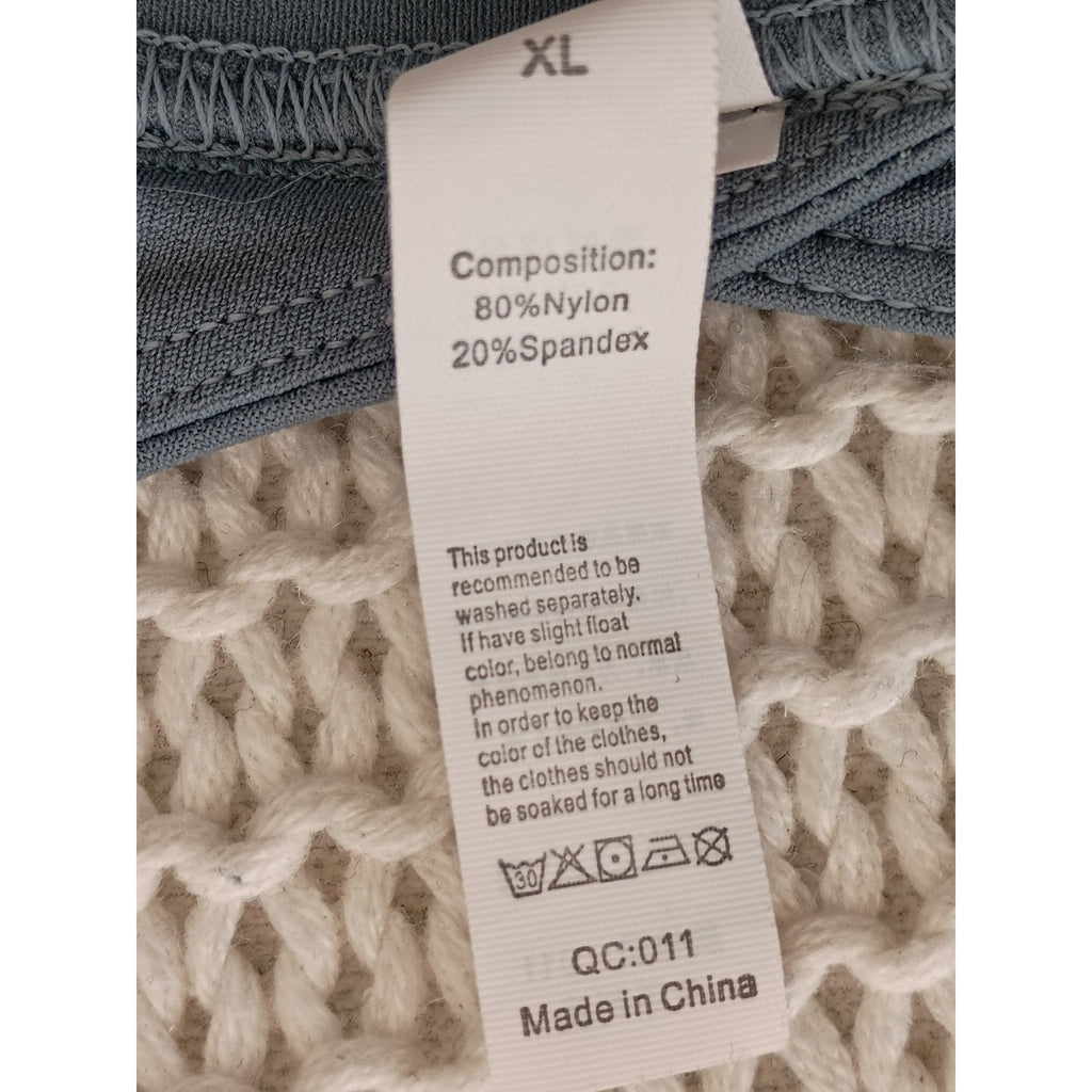 Athleisure Slate Blue Longline V-Neck Sports Bra Wrap Back Activewear Top L $48