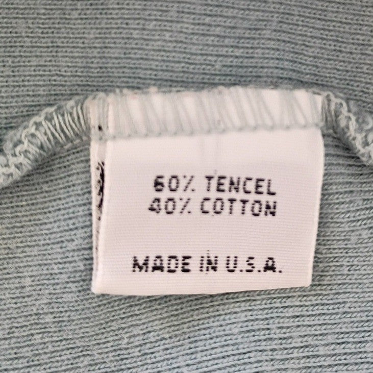 Bryn Walker Tank Top S Blue Tencel Cotton Scoop Neck Sleeveless Made USA