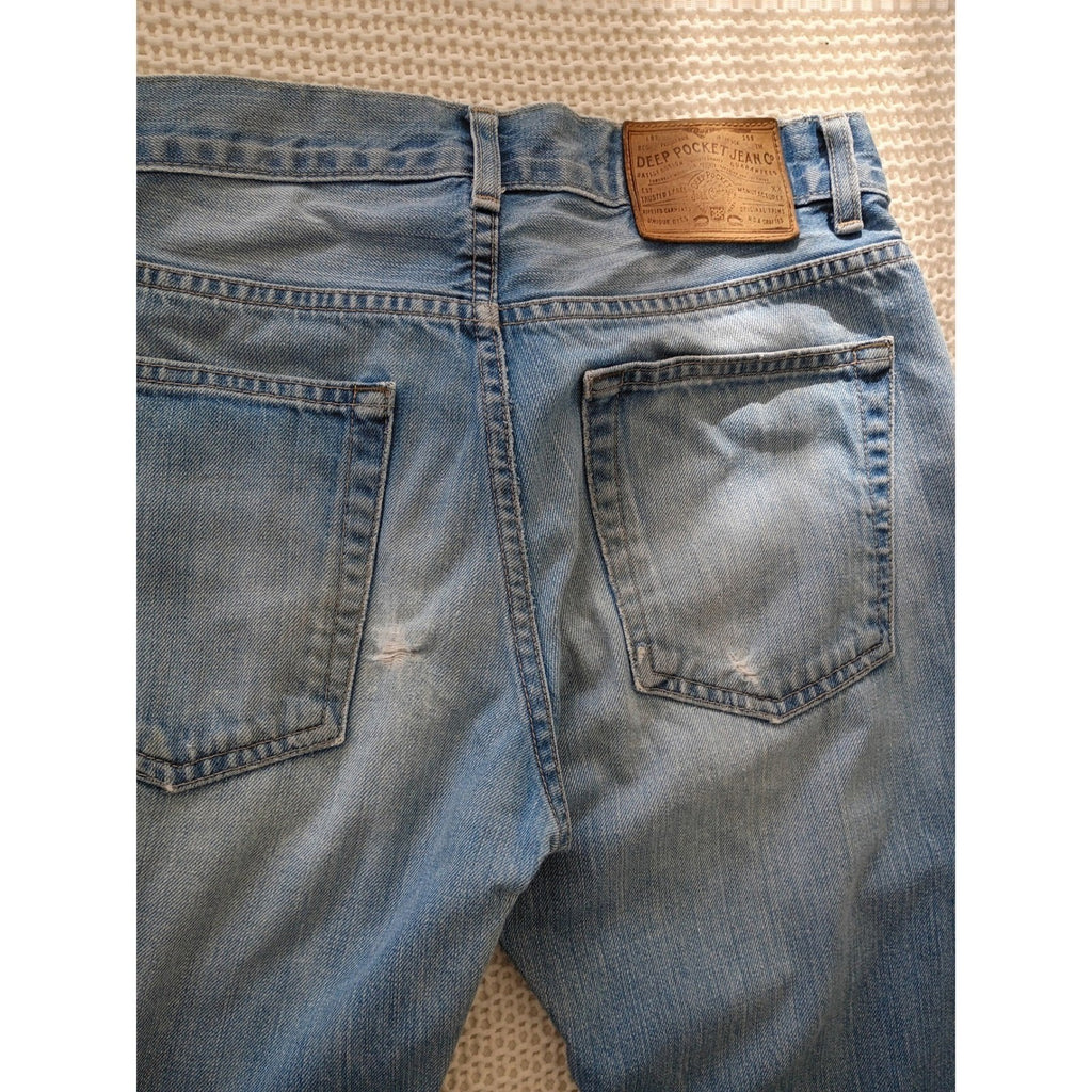 VTG Deep Pocket Jean Co USA Kentucky Straight Leg Jeans Light Wash Button Fly 29