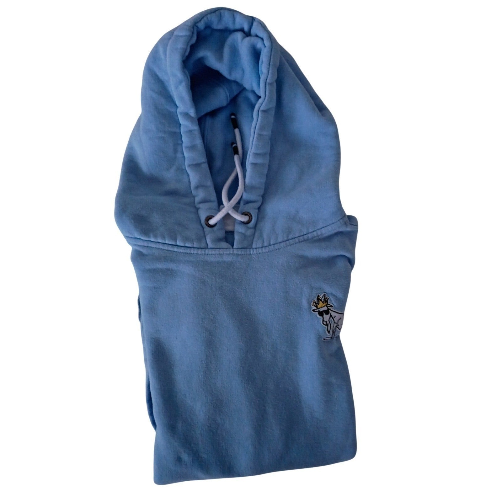 GOAT Light Blue Hoodie Pullover Graphic Print Small Oversized Unisex PTP 20"