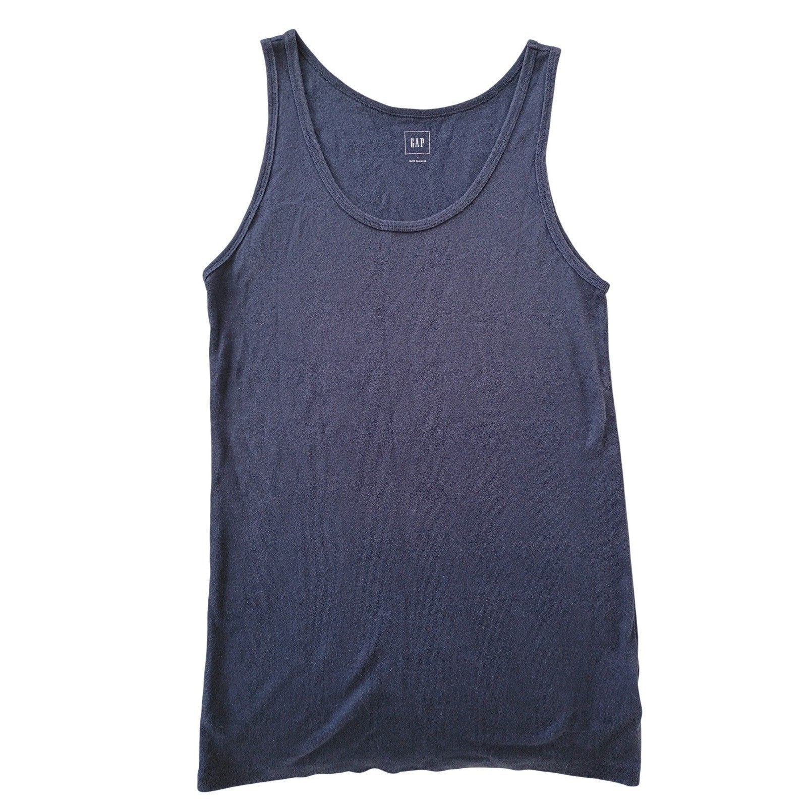 GAP Mens Tank Top Navy Blue Size L Cotton Modal Blend Basic Everyday