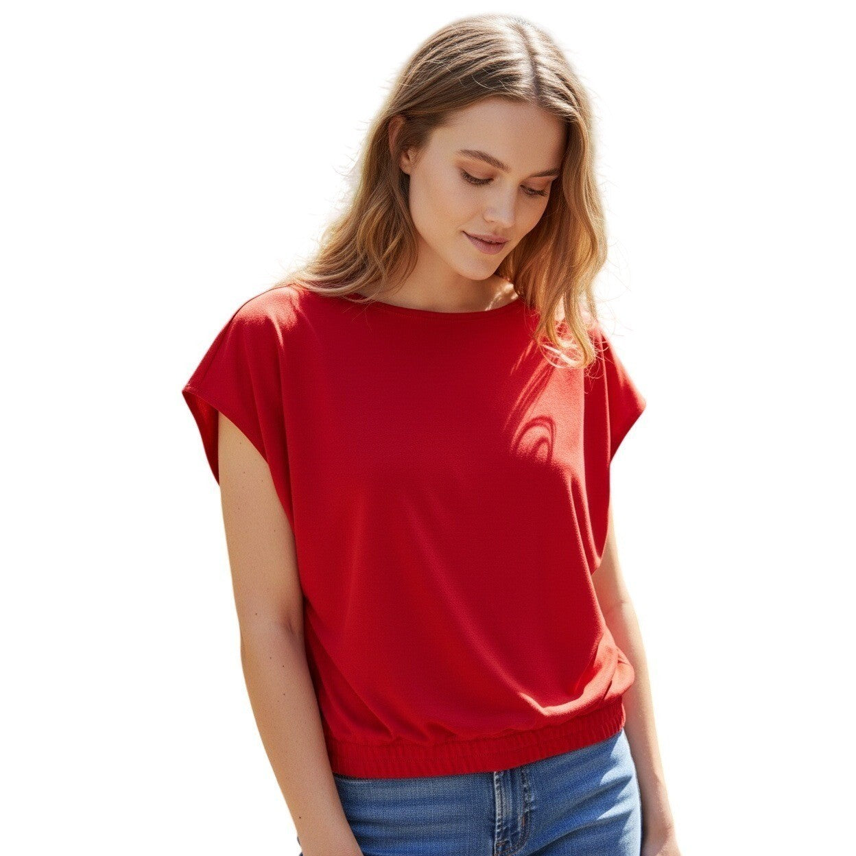 Red Coquette Baby Tee Womens S Fitted Stretch Y2K Going Out Soft Girl Top