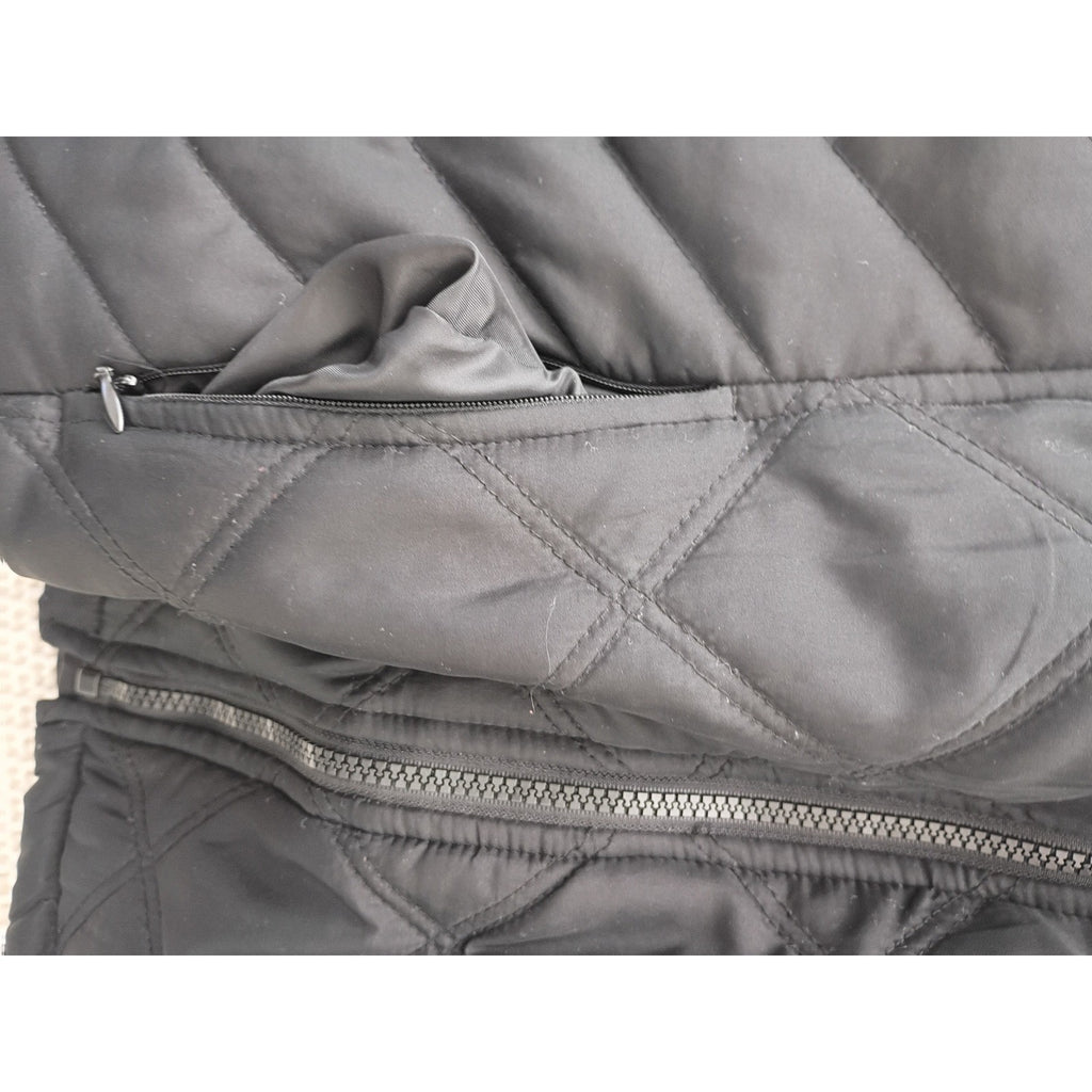 IZOD Quilted Puffer Vest Full Zip Black Mock Neck Lightweight Pockets Size M