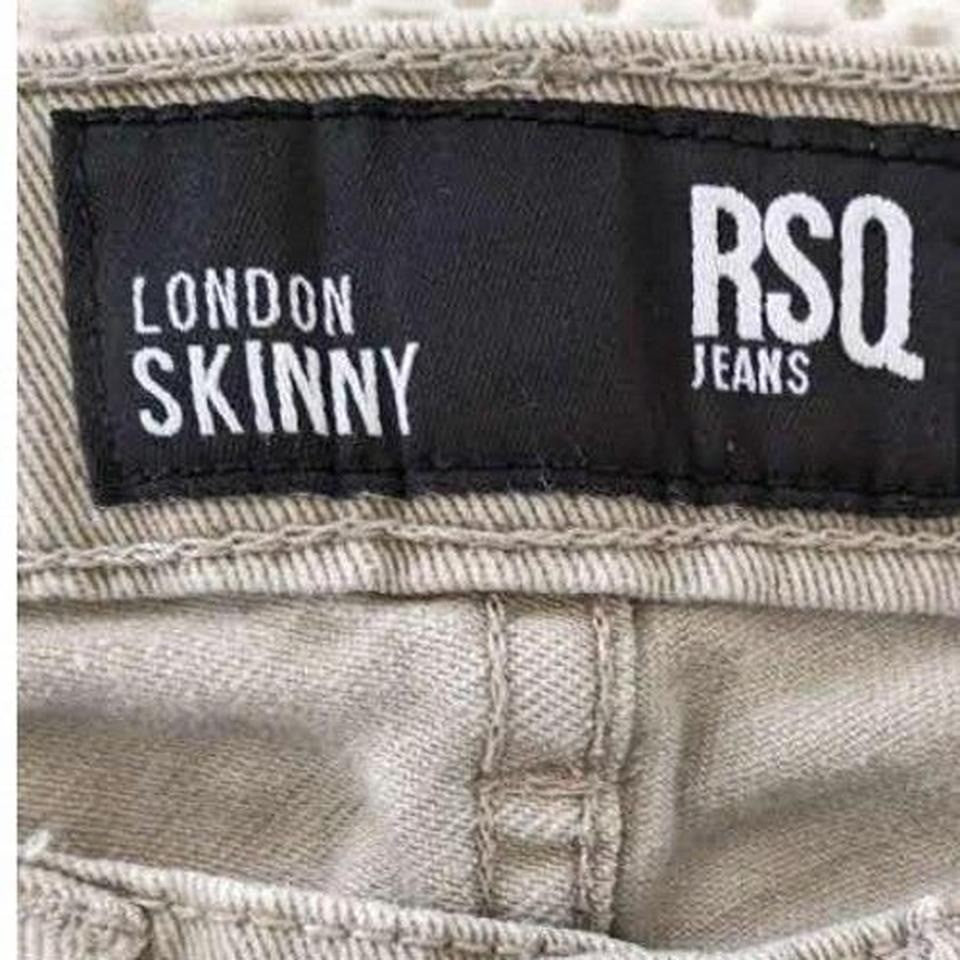 RSQ London Skinny Jeans Tan Khaki Stretch Denim Pants Slim Fit 25x28