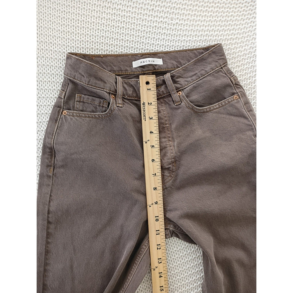 PacSun Y2K High Rise Bootcut Flare Jeans Mocha Brown Denim 24x33 Tall NWOT