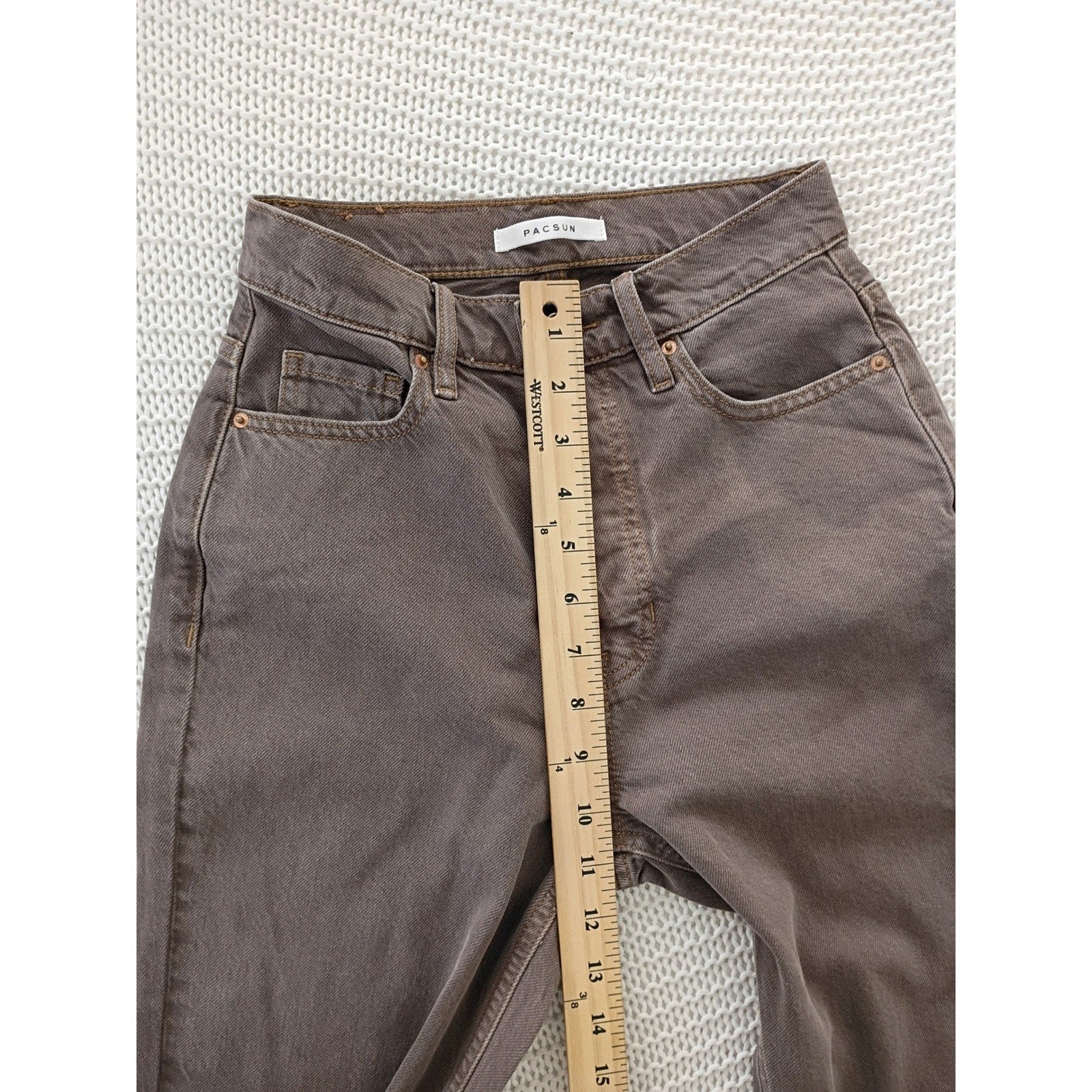 PacSun Y2K High Rise Bootcut Flare Jeans Mocha Brown Denim 24x33 Tall NWOT