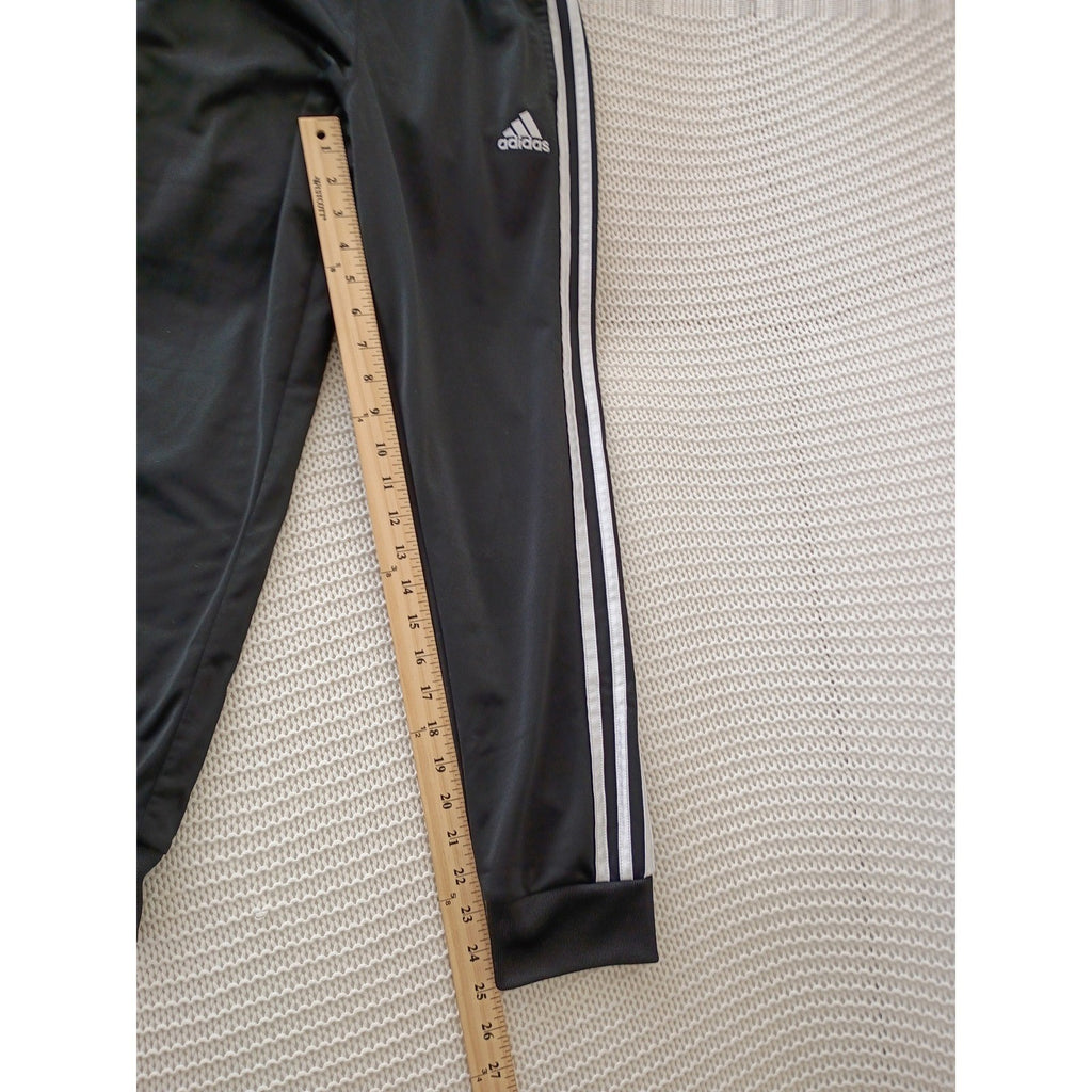 Adidas Youth 10/12 Track Pants Black White 3 Stripe Joggers Fits Women Petite S