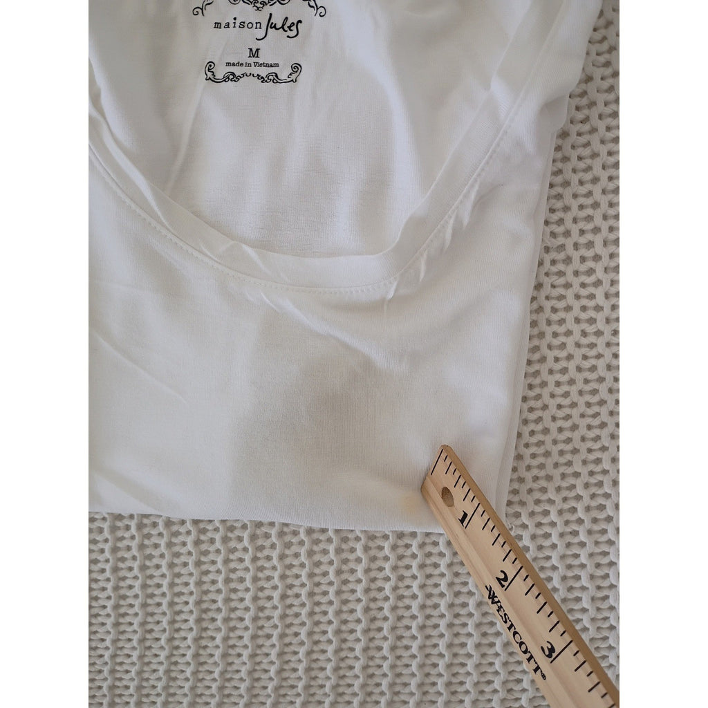 Maison Jules White Scoop Neck Sleeveless Tank Top M Basic Casual
