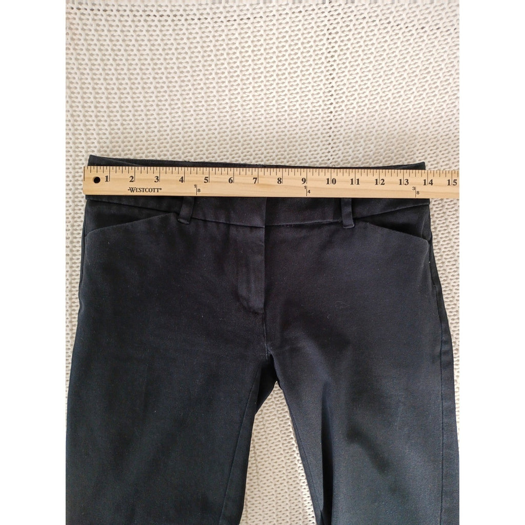 New York & Company Black Ankle Pants Slim Fit Career Trousers Stretch 0 Waist 26