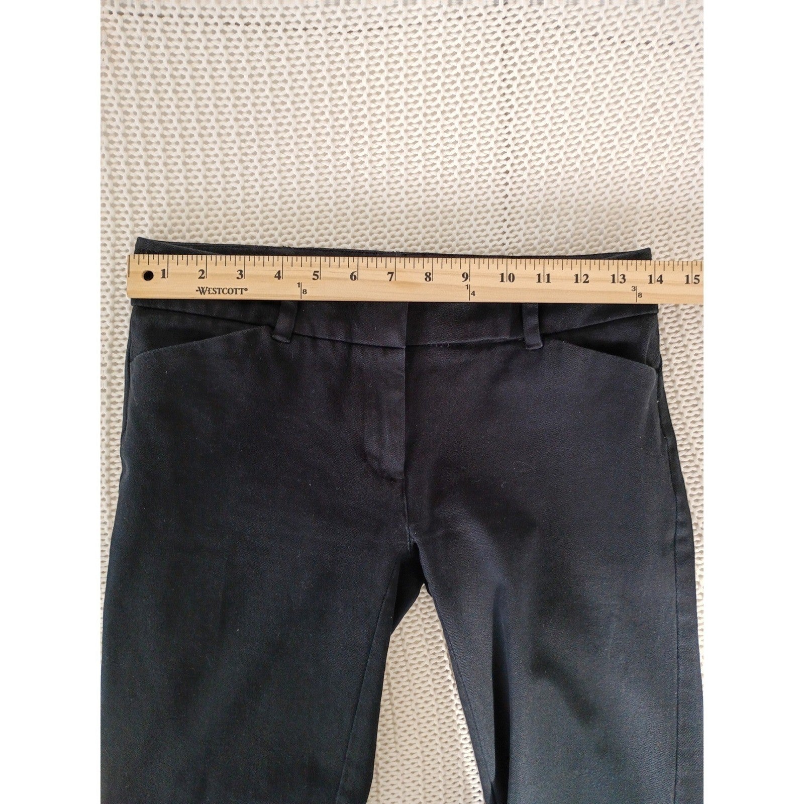 New York & Company Black Ankle Pants Slim Fit Career Trousers Stretch 0 Waist 26