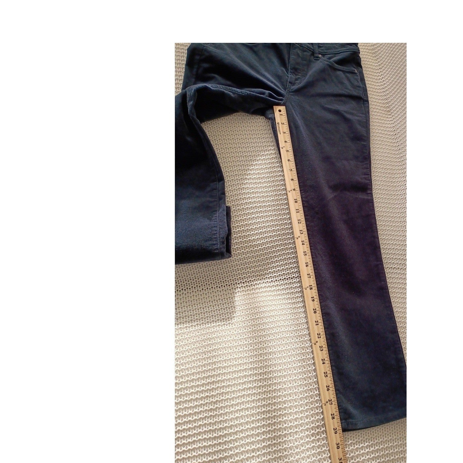 NYDJ Sheri Slim Navy Corduroy Pants Lift Tuck 8 30x29 Coastal Minimalist $119