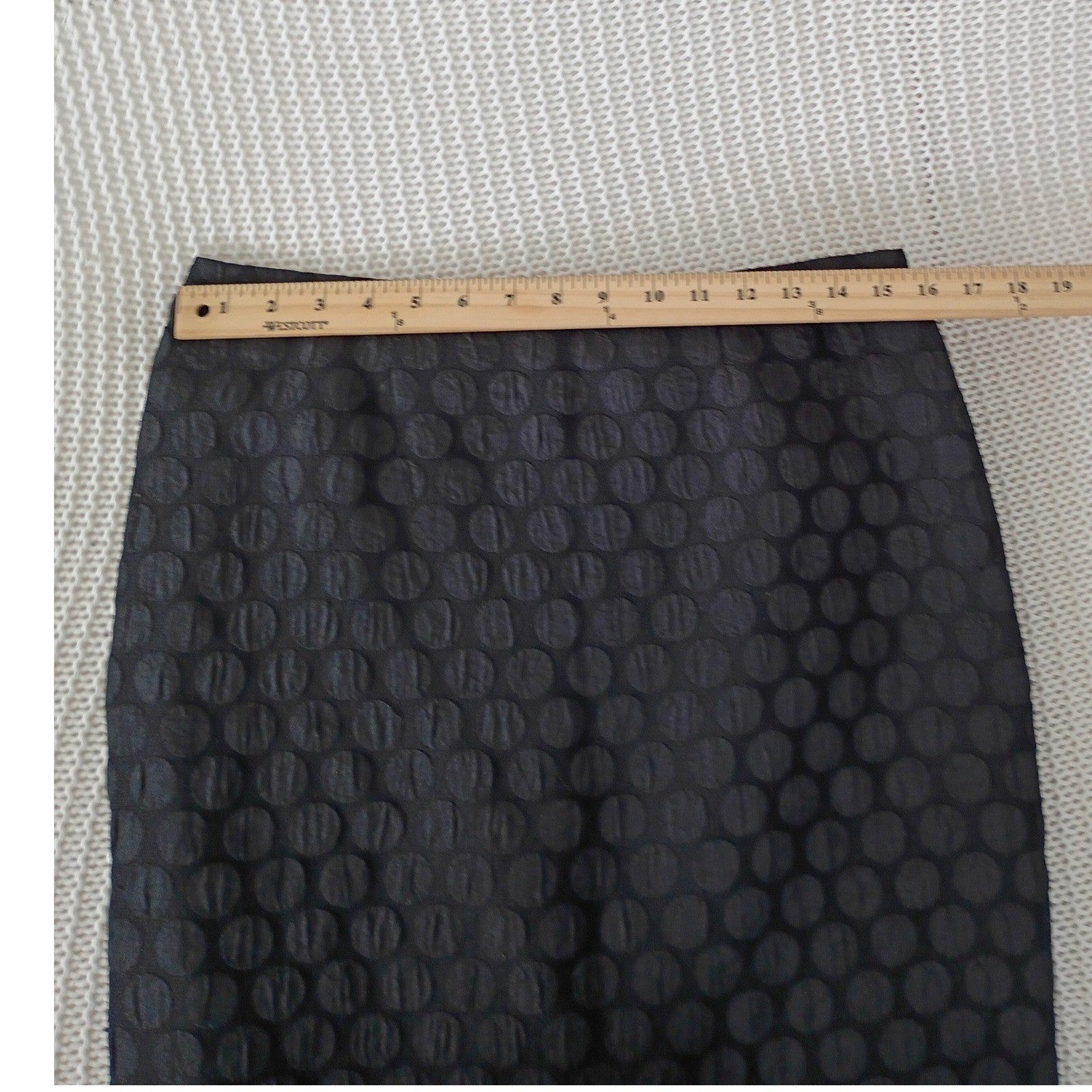 Maeve Anthropologie Black Textured Polka Dot Jacquard Pencil Skirt Medium 8