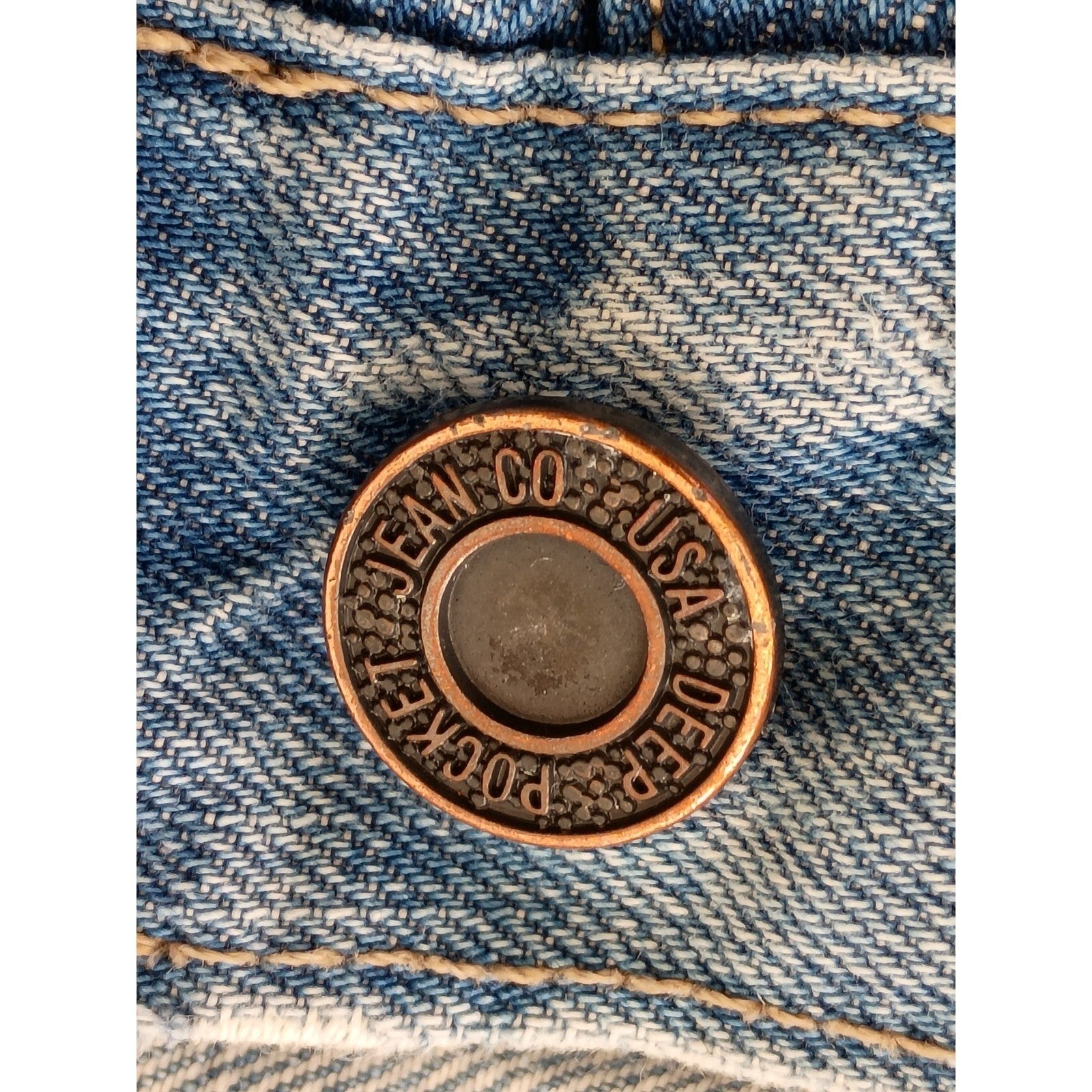 VTG Deep Pocket Jean Co USA Kentucky Straight Leg Jeans Light Wash Button Fly 29