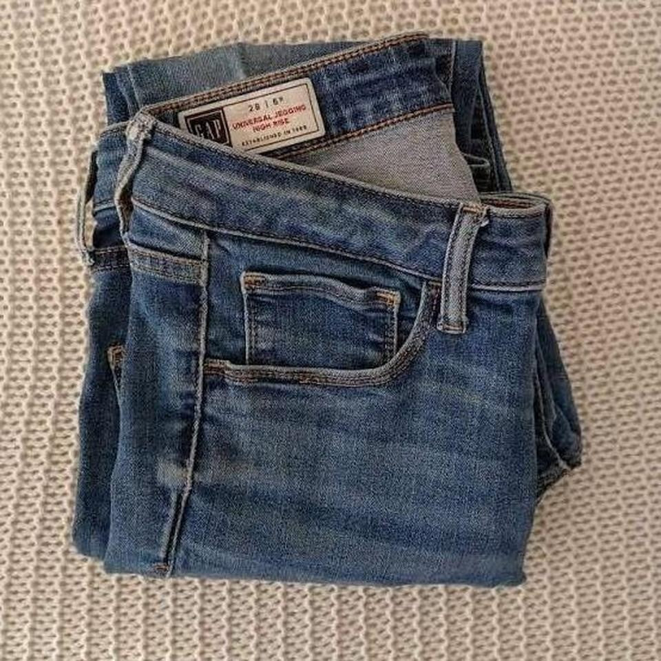 Gap Universal Legging High Rise Skinny Jeans Medium Wash Distressed 28 6R