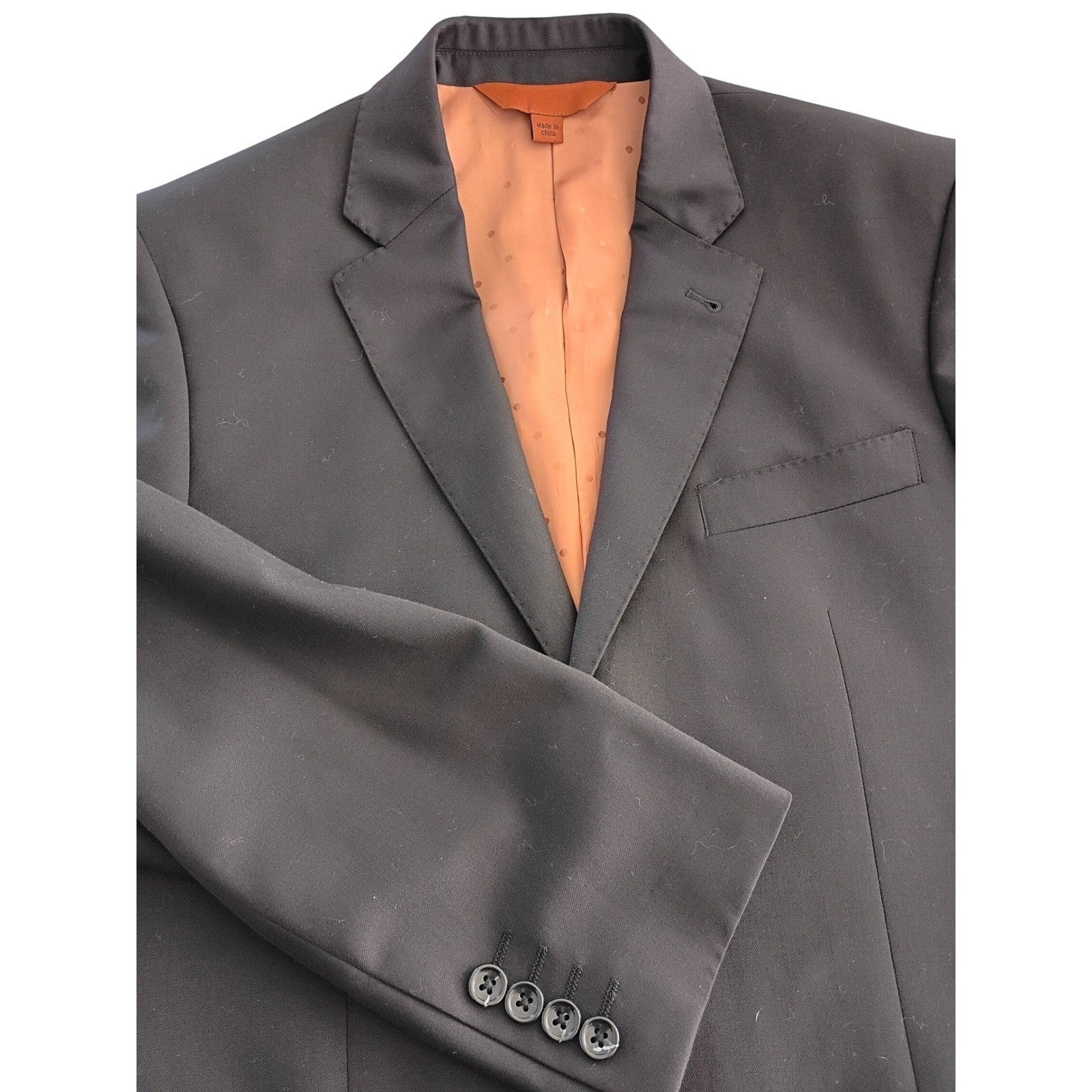 Privé Baroni Italy $700 Super 150s Wool Blazer 38R Navy Distressed Casual