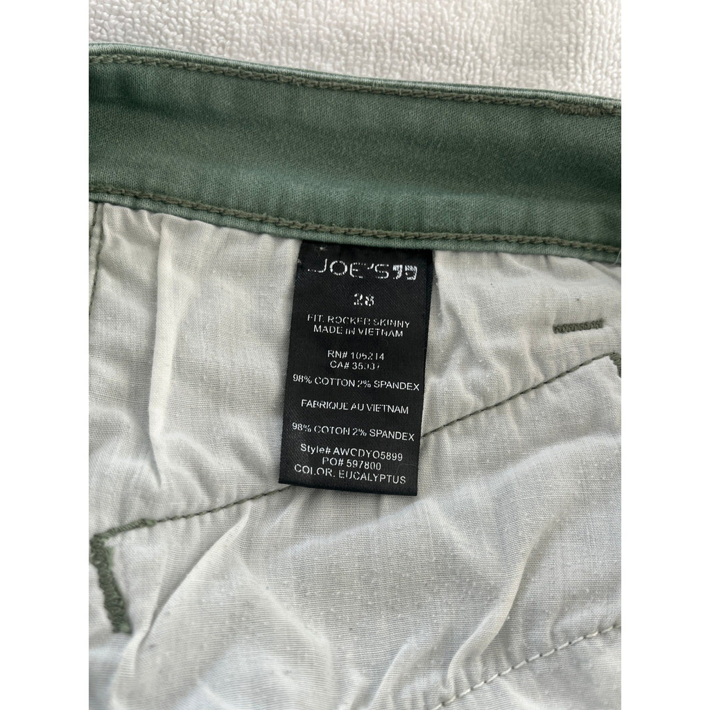 Joe's Jeans Rocker Skinny Olive Green Zipper Detail Stretch 28x31