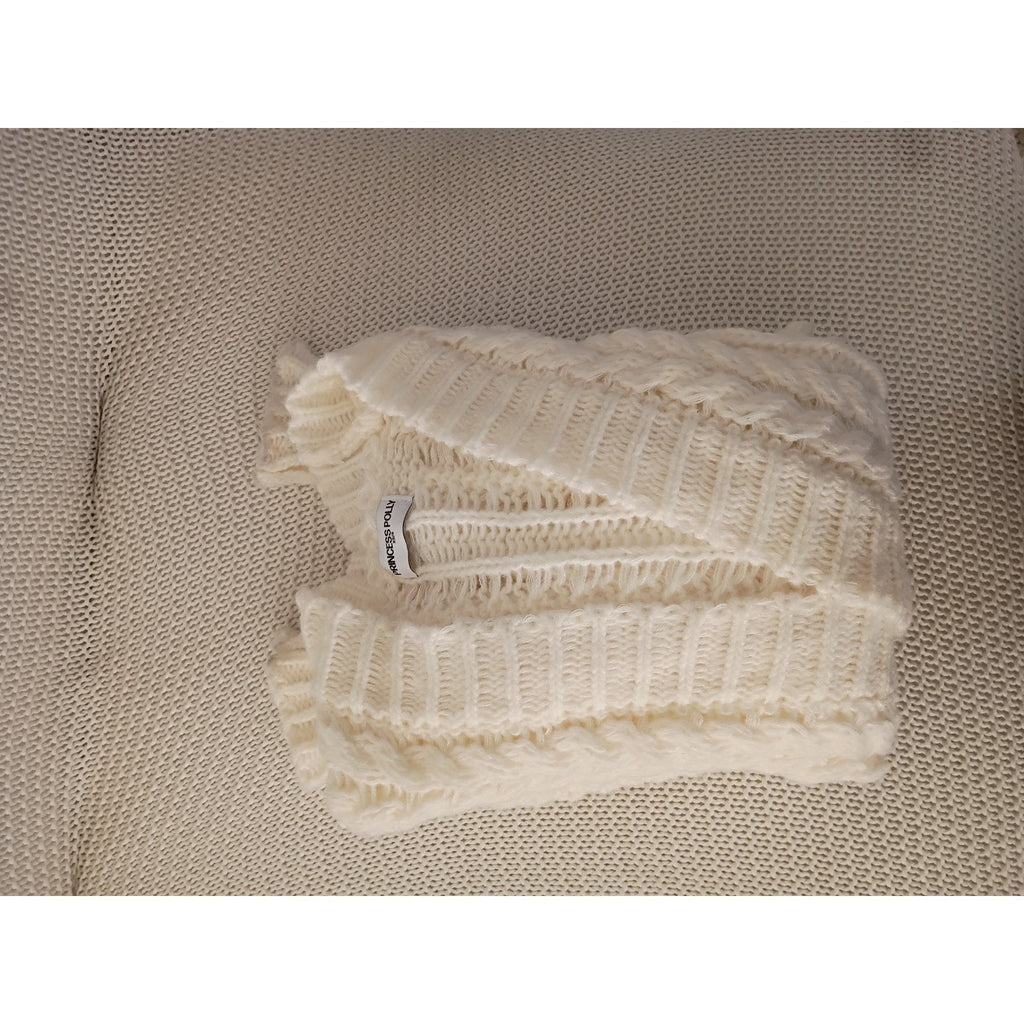 Princess Polly Elegant Cozy Cream Cable Knit Cropped Cardigan Open Front M NWOT