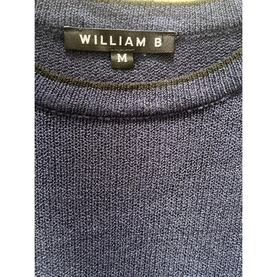William B Bell Sleeve Knit Sweater Navy Blue Boho Flowy Pullover Womens M