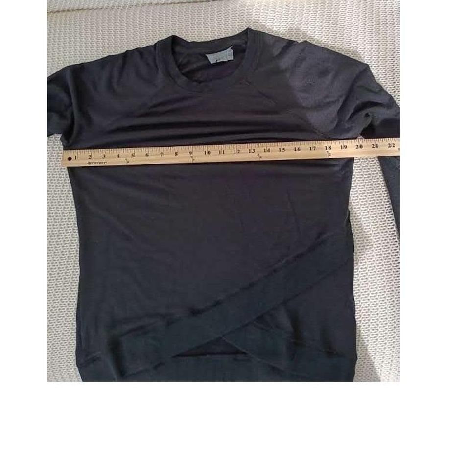 Athleta Black Modal Blend Long Sleeve Crewneck Pullover Top Size S/M