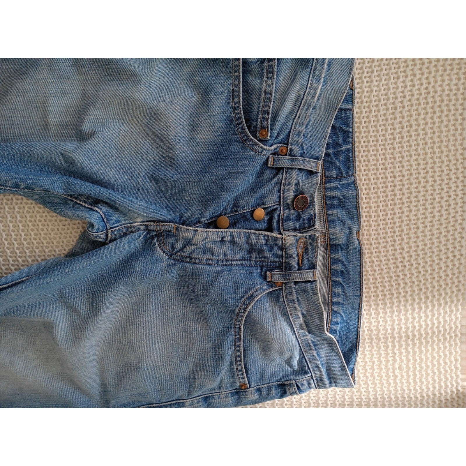 VTG Deep Pocket Jean Co USA Kentucky Straight Leg Jeans Light Wash Button Fly 29