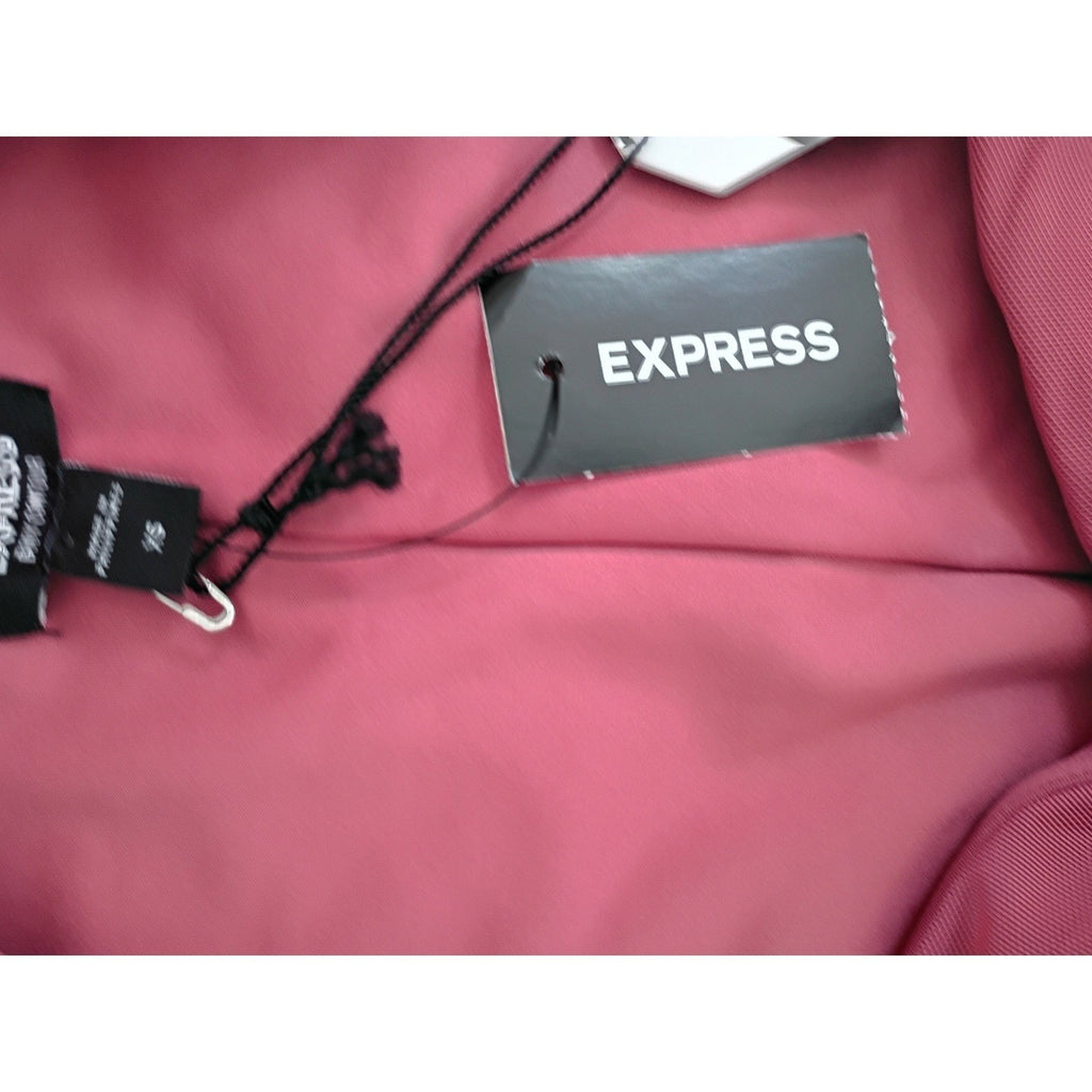 Express Body Contour Ruched Mesh Sweetheart Top Dark Rose Pink XS NWT