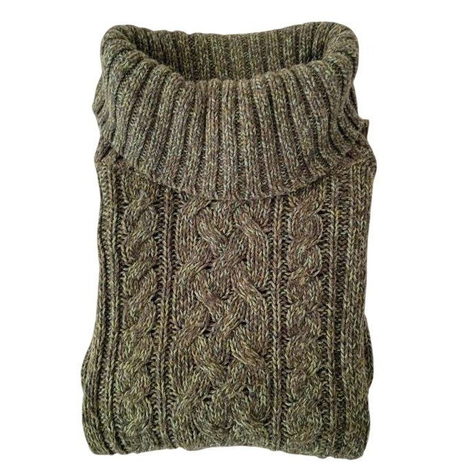 Old Navy Wool Angora Blend Cable Knit Cowl Neck Sweater Green Cozy M