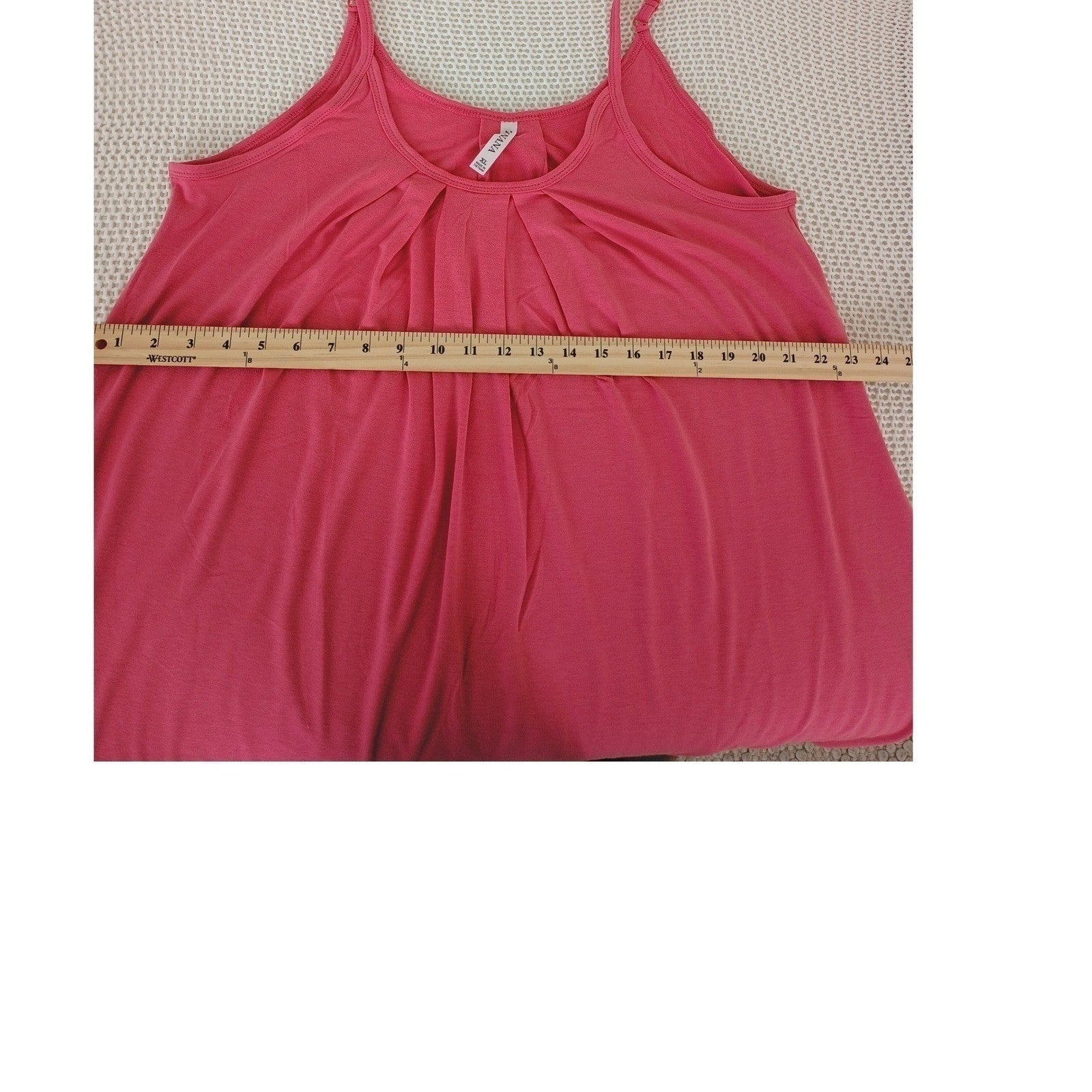 NWT Cozy Flowy Pink Pleated Cami Tank S Adjustable Straps Boho Summer Top