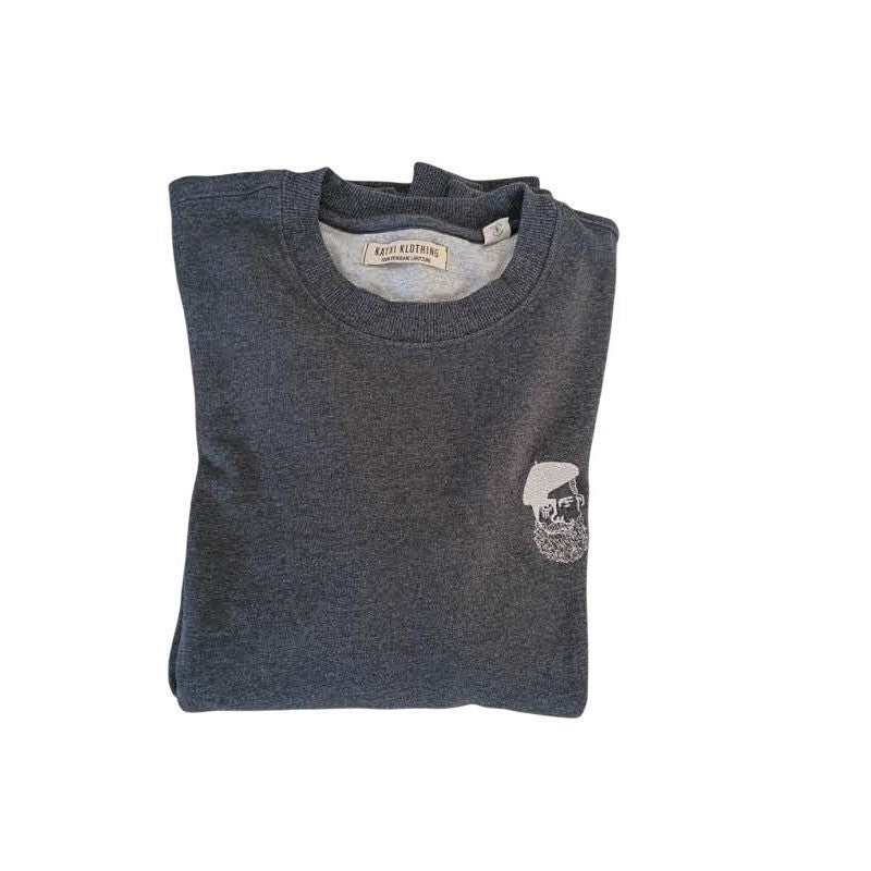 Katxi Clothing Sweatshirt L Dark Gray Skull Graphic Recycled Organic Cotton Euro