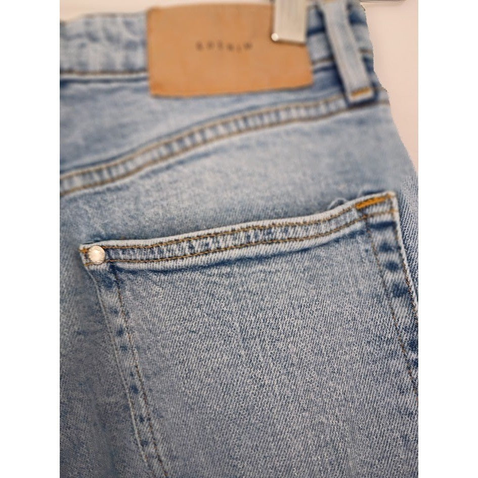 H&M Ultra High Waist Mom Jeans 4 27x28 Light Wash Button Fly Boho