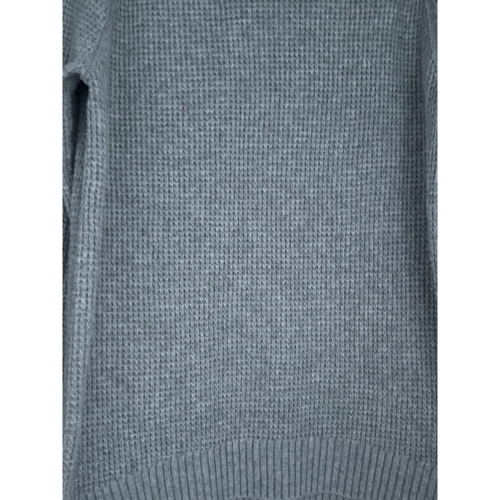 Old Navy Light Grey Cotton Heather Waffle Knit Crewneck Sweater Soft Size S/M