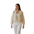 Princess Polly Elegant Cozy Cream Cable Knit Cropped Cardigan Open Front M NWOT