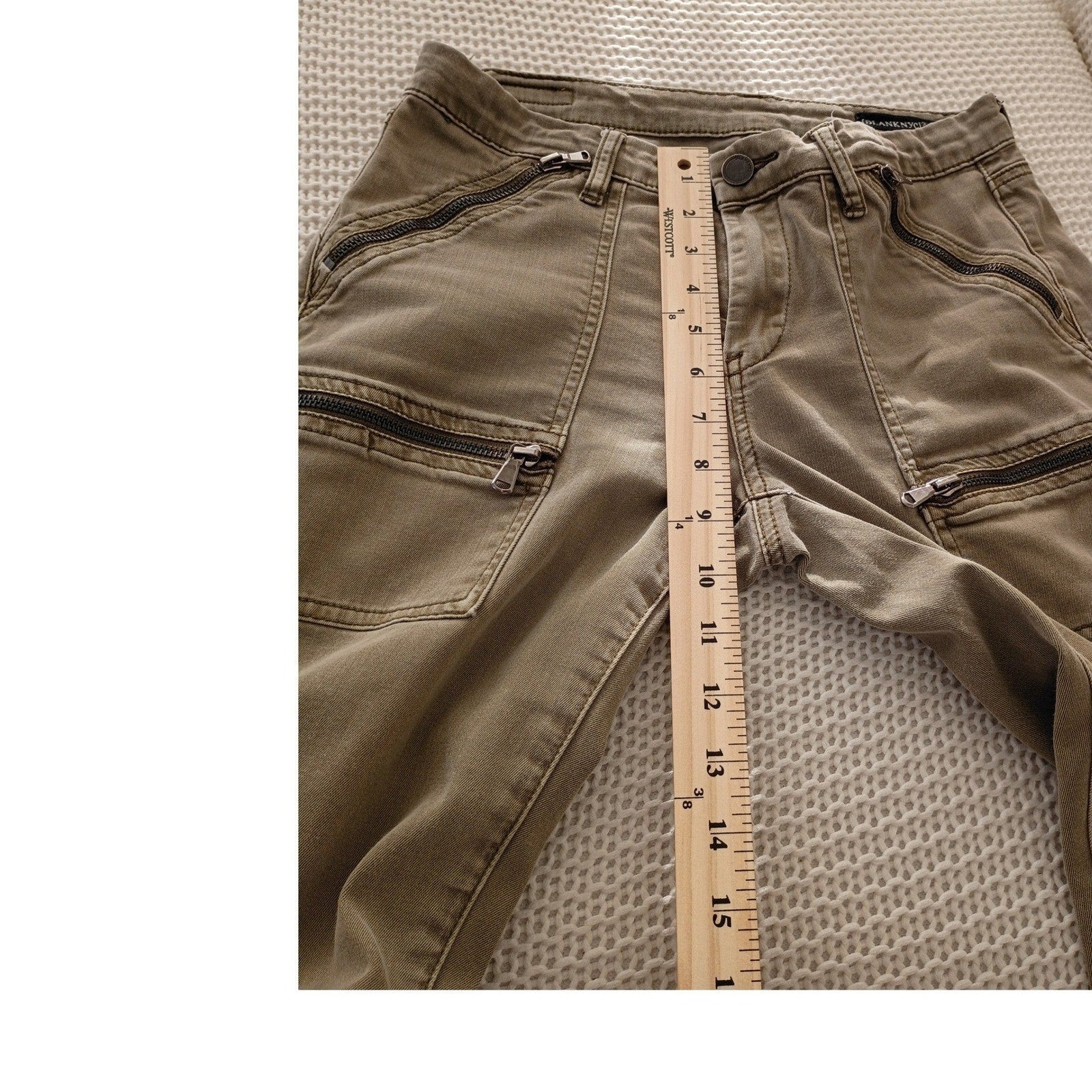BLANKNYC Cargo Pants Khaki Zip Pockets Utility Style Size 28x27