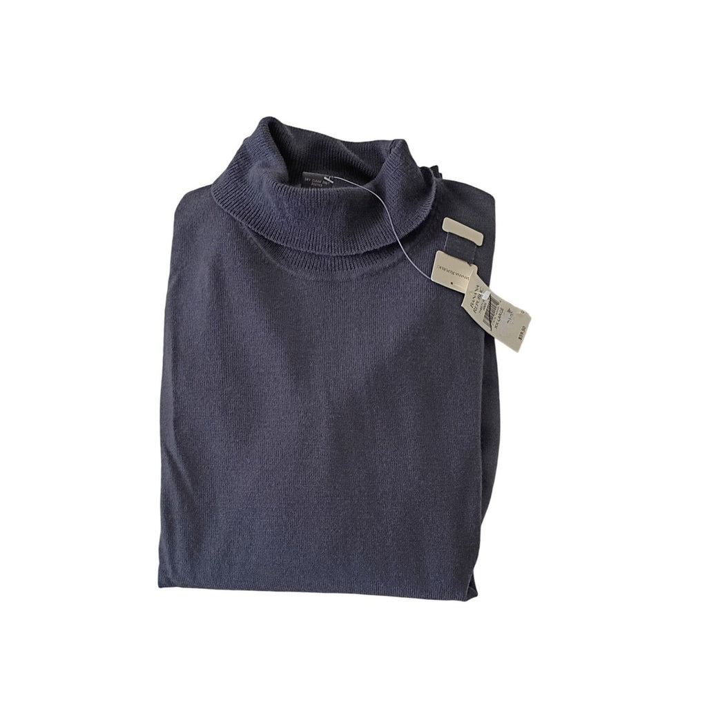 Banana Republic Extra Fine Italian Merino Wool Turtleneck Sweater Men XL Dk Grey