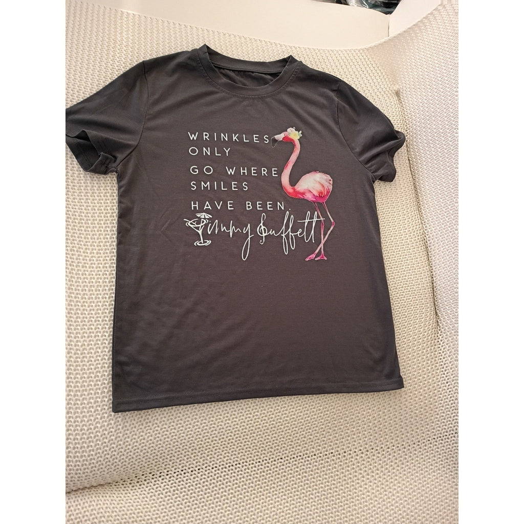 Mystery T Shirt Bundle 4 Pack Size S Gray Black Peach Disco Flamingo Graphic