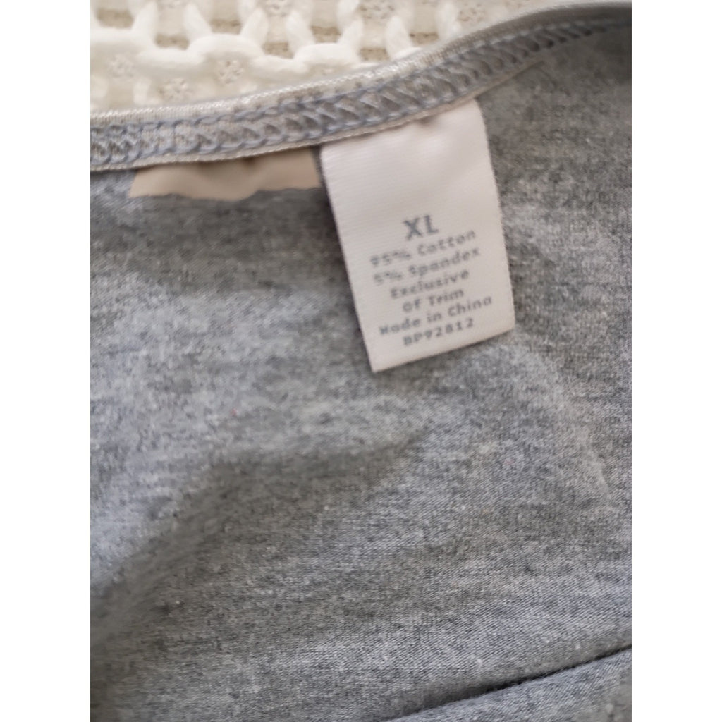 GAP Bundle White Ribbed Open Back Tie Top & Grey Camisole Cami Set S Capsule